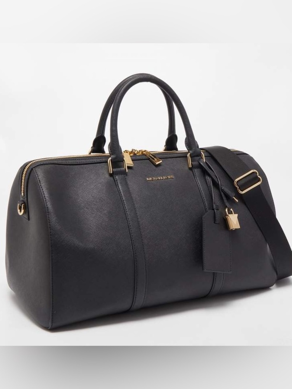 Michael Kors Jet Set Black Leather Weekender with Gold Hardware - Picture 2 of 6